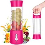 Handzee Personal Size Blenders, 17Oz USB 4000mAh Battery Blender Portable Rechargeable with Portable Cup Lid, for Sport Outdoors Mini Blender for Shakes and Smoothies, BPA-Free Blender Cup(Red)