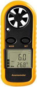 TOOGOO Gm816 Digital Handheld Anemometer, Pocket Digital Anemometer With Lcd Display For Measuring Wind Speed, Temperature And Wind Chill (Yellow+Black)