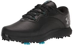 Under Armour Men's Charged Draw 2 Spikeless Cleat Golf Shoe, (002) Black/Black/Steel, 10 Wide