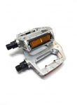 MATELCO Aluminium Alloy DU Bearing Lightweight Bicycle Pedals With12 Anti-Skid Pins for Road Mountain BMX MTB Bike (Silver)