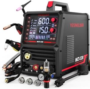YESWELDER Multifunctional Welders Combo&Plasma Cutter, 6-In-1 MIG/Flux Core MIG/CUT/TIG/Stick/Spool Gun Compatible, 200A MIG/TIG/Stick & 50A CUT, 110V/220V MCT-520