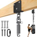 Punching Bag Hanger with Spring for Heavy Bag Beam Hanger Bracket with Heavy Bag Spring and 360° Swivel Hanging kit I-Beam Heavy Bag Hanger Beam Mount Spring for Hanging