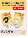 TransOurDream Iron on Heat Transfer Paper for Dark and Light T Shirts (Mixed Pack, 5+5 Sheets, 8.5x11) Printable HTV Heat Transfers Vinyl for LaserJet & Inkjet Printers (D3L3)