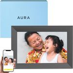 Aura Carver WiFi Digital Picture Frame | The Best Digital Frame for Gifting | Send Photos From Your Phone | Quick, Easy Setup in Aura App | Free Unlimited Storage | Gravel