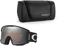 Oakley Line Miner Snow Goggle (Matte Black Frame/Prizm Black Iridium Lens) with Large Goggle Soft Case