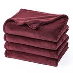 PHF Ultra Soft Fleece Blanket Super King Size 230x270cm, No Shed No Pilling Luxury Plush Cozy Flannel 280GSM Lightweight Throw Blanket for Bed, Couch, Chair, Sofa Suitable for All Season, Wine Red