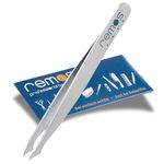 REMOS Combination Tweezers Stainless Steel 9.5cm - for splinters & Hair - Satin