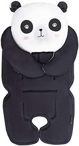 BabyMoor Baby Cooling Pad - Bear Liner Seat Pad for Car, Multifunctional Seat Stroller Insert, Breathable Pillow Head Rest, Black