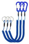 Lix&Rix Spiral Retractable Spring Coil Lanyard Leash for Swipe Badge Card,Blue 3pcs.