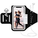 Running Armband for iPhone 14/14 Pro/13/13 Pro/12/12Pro/XS/XR/X, Skin-Friendly Sweatproof Sports Running Armband with Key and Headphone Slot for Phones up to 6.1"-Perfect for Jogging, Gym