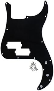 FLEOR 3Ply Black P Bass Pickguard Guitar Scratch Plate Pick Guard for 4 String American/Mexican Standard P Bass Style