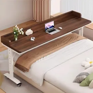 Quvex Overbed Table, Over Bed Table with Wheels, Rolling Over Bed Desk, Overbed Desk Adjustable Height, Giant Portable Mobile Laptop Cart for Computer, Bedroom Work, King Size Beds