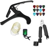 Techblaze 22 Pcs Guitar Kit Set Guitar Strings Changing Kit Guitar Tool Kit with 6 Strings, 12 Multicolor Picks, 1 Guitar Capo, 1 String Winder 1 String Cutter, 1 Guitar Tuner for Acoustic guitars