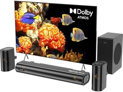 Hiwill 4.1 Dolby Atmos Barre de Son, 300W pour Smart TV avec Caisson de Basses, 2 Enceintes Surround Avant, Barre de Son pour Haut-Parleur TV, Basses réglables, HiElite A41