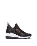 Michael Kors Women's Willis Wedge Trainer Sneaker, Black/Bronze, 4 UK
