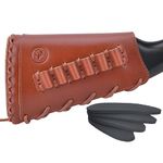 WAYNE'S DOG Leather Cheek Buttstock Pad Hand Stiched Ammo Sleeve Cartridge Holder for Rifle 38/357 45-70 30 30 308 .22LR (.308 .30-06 .45-70MAG, Righty Hand-Brown)