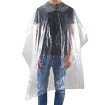 Disposable Hairdressing Gowns x50 GENERISE Plastic Hair Salon Capes for Hair Dressers, Barbers and Salons - 150CM X 120CM