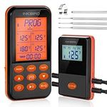 Inkbird 1500ft Long Range Wireless Digital Meat Thermometer IRF-4S, Waterproof Remote BBQ Thermometer with 4 Probes, Timer & Alarm Food Kitchen Thermometer for Oven Smoker, Rechargeable Battery