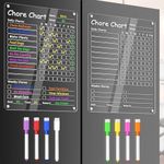 Acrylic Chore Chart for Kids Clear Dry Erase Checklist for Kids Chore Boars for Family Chores Checklist Reward Chart Responsibility Chart for Kids, 12x9'', 2 Boards