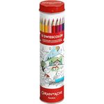 Caran D'Ache, Swisscolor Water Soluble Colour Pencils, Set of 18 with 1 colouring poster on the theme of Swiss animals