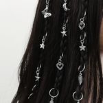 Plenteous Hair Braid Clip, Hair Ring, Multi-shapes Pendant Dreadlock Braid Hair Beads Braids Hair Rings Hoop Style Hair Accessories For Girls - (40 pc Mix Design)