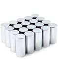 QWORK Lug Nut Covers Caps, Pack of 20 ABS Chrome Plastic Nut Caps, 33mm x 3-1/2" Cylinder Nut Cover, Thread On Fit, Screw-on Lug Nut Covers, for Semi Trucks, Trailers