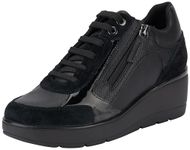 Geox Women's D Ilde C Sneaker, Black, 5 UK