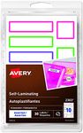 Avery Self-Laminating Waterproof Labels for Kids Gear, Lunch Boxes, 30 Labels, Assorted Colours, Assorted Shapes-Neon (2363)