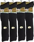 12 pairs Men's 100% Pure Cotton ribbed long hose socks, Knee high Pure Cotton Socks (Black) Size: UK 6/11, EUR 39/45