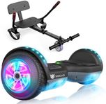 SISIGAD Hoverboard, Self Balancing Hover Board with Seat Attachment, 6.5” Hoverkart, Hover Board for adults, Gift for Kids