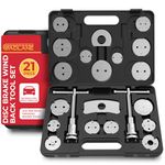 GADLANE Brake Caliper Rewind Tool Kit - 21pcs Universal Robust Caliper Wind Back Tool Set, Front & Rear Brake Piston Rewind Tool Professional Kit for Cars, Vans and More - Brake Caliper Tool Kit 21PCS