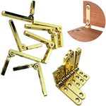 TamBee Jewelry Box Hinges Mini Hinges for Wooden Box Small Box Hinges Brass Hinges for Wood Boxes 90 Degree Jewelry Box Hardware with Screws 12 Pcs (30 x 20mm, Gold)