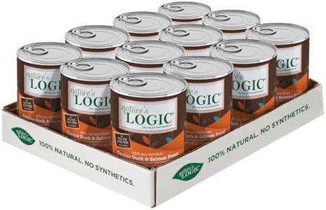 Nature's Logic Grain-Free Canned Dog Food - 95% Animal Proteins - 100% Natural Wet Dog Food Cans - No Common Allergens - All Life Stages - Ideal for Sensitive Dogs - Duck & Salmon (13.2 oz, 12 pack)