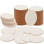 BELLE VOUS 100 Pack 2mm Thick Wooden Unfinished Round Circles - 10cm/4 Inches Plain Natural Blank Wood Discs Slices Cutouts for Crafts, Coasters, Home Decorations and Ornaments