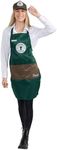 Dress Up America Barista Costume for Adults - Green Apron and Cap - Coffee Barista Costume Set