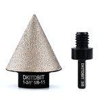 Diamond Beveling Chamfer Bit 35mm Countersink Drill Bits with M14 Thread to 10mm Hex Shank Adapter for Angle Grinder & Drill Enlarging Trimming Holes in Porcelain Ceramic Granite Tiles