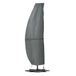 Outdoor Patio Banana Umbrella 600D Waterproof Cover for 9-13 FT Offset Cantilever Banana Umbrella (Grey)