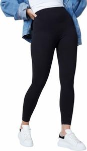 SPANX Seamless Leggings - Athletic Wear for Women - Core Control for Shaping - Natural Waist Fit - Soft Nylon-Elastane Blend - Very Black - Medium