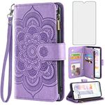 Asuwish Compatible with LG Velvet 5G/LGVelvet Verizon G5 UW T-Mobile 2020 Wallet Case and Tempered Glass Screen Protector Flip Card Holder Stand Cell Phone Cover for LM G900UM 4G Tmobile Women Purple