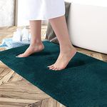 LUXE HOME INTERNATIONAL Microfiber Anti-Skid Water Absorbent/Soaking Washable Rectangular Mat For Bathroom/Entrance/Kitchen/Bedside/Living-Area Rug/Office/Gym Yoga/Kids Room (Teal,2'X5')