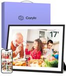 Cozyla Canvas Digital Picture Frame Large 17 Inch Free Unlimited Storage AI-Powered Send Pictures and Videos via Google Photos Email Web Browser Phone App Smart Digital Photo Frame Electronic WiFi Mat