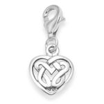 Heather Needham Sterling Silver Celtic Heart Charm - SIZE: 10mm - clip on charm fits Thomas Sabo. 8934TR