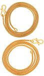 AanyaCentric Pack of 2, 1 Gram Gold Jewellery Chains For Men Boys Accessories Women Antique Fashion Jewelry Girls Necklace