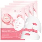 Bio Collagen Face Mask Overnight - 4 Pack Bio Collagen Real Deep Mask Korean Hydrating Hydrogel Mask Deep Collagen Anti Wrinkle Lifting Repair Brighten Mask