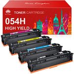 Toner Kingdom Compatible Toner-Cartridge Replacement for Canon 054H 054 High Yield CRG-054 for Canon Color ImageClass LBP622Cdw MF644Cdw MF642Cdw MF640C Printer - 4Pack(1B 1C 1M 1Y)