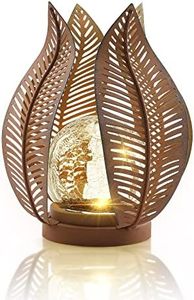Solar Outdoor Lights Garden Decor Waterproof Crackle Glass Globe,Metal Yard Art Outdoor Solar Garden Lights for Decor Yard,Porch,Patio Decorations.Gardening Gifts for Women/Mom.