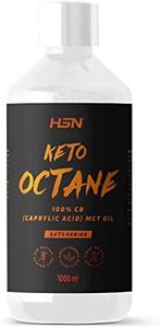 Aceite de Coco MCT C8 Keto Octane de HSN | 1000 ml = 66 Tomas por Envase de 100% Puro Ácido Caprílico | Ideal Dieta Keto y Paleo | Sin Palma ni Colza | NO-GMO, Vegano, Sin Gluten