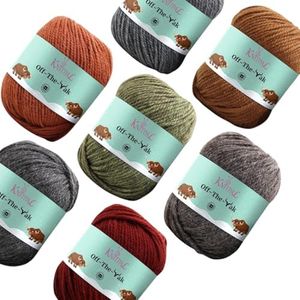 KnitPal Off-The-Yak Wool Yarn for Crocheting, 25% Yak, 50% Wool, 25% Acrylic - Wool Acrylic Blend Yarn - Aran Yarn/Heavy Worsted Wool Yarn 4 Weight - 7 Skeins, 840yds/700g - Warm Pack