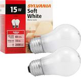 Sylvania Soft White Incandescent A15 Bulb, Medium Base | 15 Watts/120 Volts | 2-Bulbs Per Pack (2-Bulbs Total)