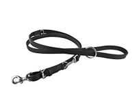 Avon Equine Pet Products Police Style Training100% Genuine Full Grain Leather Dog Leash | Professional Grade Training Lead With Premium Solid Brass Clasp | Lifetime of Heavy Duty Use 78- Inch Black